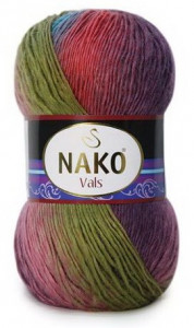 Fir de tricotat sau crosetat - Fire tip mohair din acril premium Nako VALS DEGRADE 86843