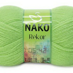 Fir de tricotat sau crosetat - Fire tip mohair din acril premium Nako REKOR VERDE 5086