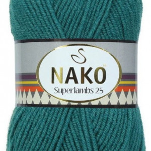 Fir de tricotat sau crosetat - Fire tip mohair din lana 25% si acril 75% Nako Superlambs 25 TURQUAZ 10100