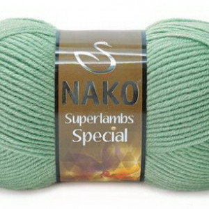 Fir de tricotat sau crosetat - Fire tip mohair din lana 50% si acril 50% Nako Superlambs Special VERDE 10483