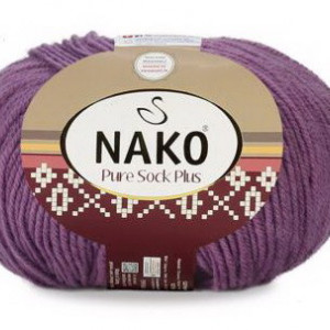 Fir de tricotat sau crosetat - Fire tip mohair din lana si polyamida Nako PURE SOCK PLUS MOV 10506