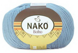 Fir de tricotat sau crosetat - Fire tip mohair din lana si polyamida Nako BOHO BLEO 12408