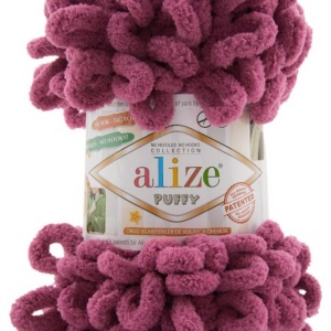 Fir de tricotat - Fire tip mohair din acril ALIZE PUFFY ROZ 974