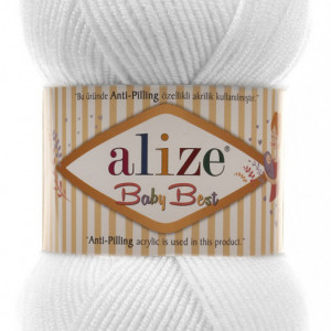 Fir de tricotat sau crosetat - Fire amestec acril anti pilling + bambus ALIZE BABY BEST ALB 55
