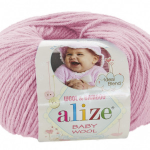Fir de tricotat sau crosetat - Fire amestec lana + bambus si acril ALIZE BABY WOOL ROZ 185