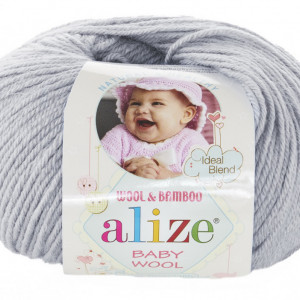 Fir de tricotat sau crosetat - Fire amestec lana + bambus si acril ALIZE BABY WOOL GRI 52