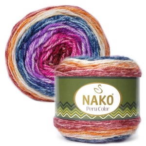 Fir de tricotat sau crosetat - Fire din amestec alpaca, lana si acril Nako Peru Color - COD 32187