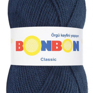 Fir de tricotat sau crosetat - Fire tip mohair din acril BONBON CLASIC ALBASTRU 98583