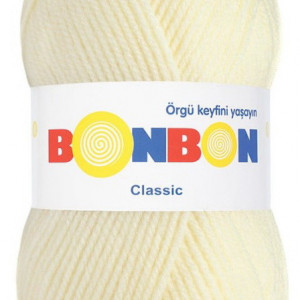 Fir de tricotat sau crosetat - Fire tip mohair din acril BONBON CLASIC CREAM 98511