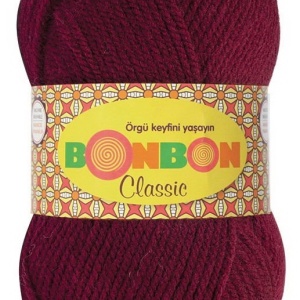 Fir de tricotat sau crosetat - Fire tip mohair din acril BONBON CLASIC GRENA 98220