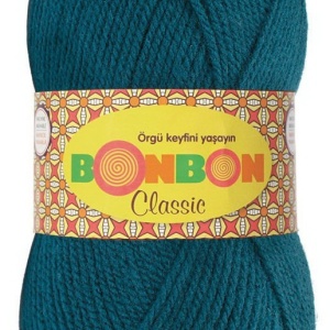 Fir de tricotat sau crosetat - Fire tip mohair din acril BONBON CLASIC TURQUAZ 98577