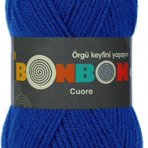 Fir de tricotat sau crosetat - Fire tip mohair din acril BONBON CUORE - ALBASTRU - 98599