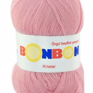 Fir de tricotat sau crosetat - Fire tip mohair din acril BONBON KRISTAL roz 98221