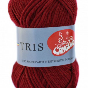 Fir de tricotat sau crosetat - Fire tip mohair din acril CANGURO - TRIS GRENA 315