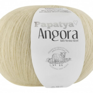 Fir de tricotat sau crosetat - Fire tip mohair din acril Kamgarn Papatya Angora CREAM 9220
