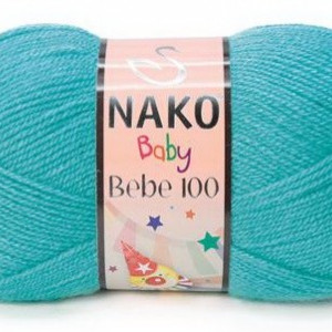 Fir de tricotat sau crosetat - Fire tip mohair din acril Nako Baby turcoaz 3377