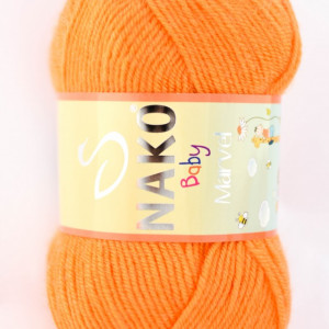 Fir de tricotat sau crosetat - Fire tip mohair din acril Nako Baby MARVEL PORTOCALIU 10157