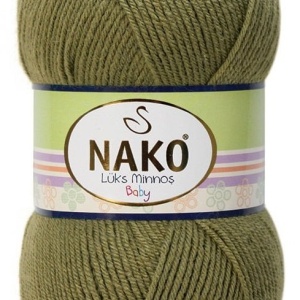 Fir de tricotat sau crosetat - Fire tip mohair din acril NAKO LUKS MINNOS KAKI 11909