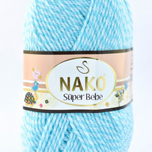 Fir de tricotat sau crosetat - Fire tip mohair din acril Nako SUPER BEBE ALBASTRU 21292