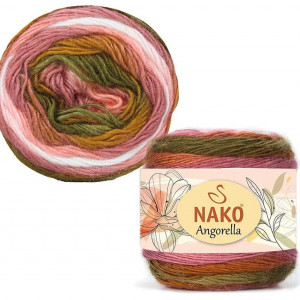 Fir de tricotat sau crosetat - Fire tip mohair din acril premium Nako ANGORELLA DEGRADE 87528