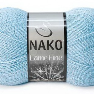 Fir de tricotat sau crosetat - Fire tip mohair din acril si poliester metalic NAKO LAME FINE BLEO 11476SE