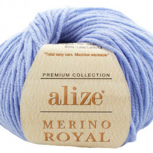 Fir de tricotat sau crosetat - Fire tip mohair din lana 100%, ALIZE MERINO ROYAL BLEO 40