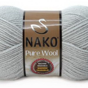 Fir de tricotat sau crosetat - Fire tip mohair din lana 100% Nako PURE WOOL GRI 3298