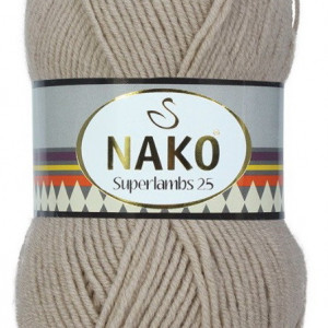 Fir de tricotat sau crosetat - Fire tip mohair din lana 25% si acril 75% Nako Superlambs 25 BEJ 11784