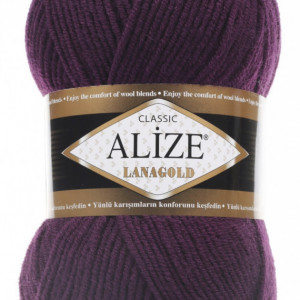 Fir de tricotat sau crosetat - Fire tip mohair din lana 49% si acril 51% Alize Lanagold Mov 111