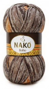 Fir de tricotat sau crosetat - Fire tip mohair din lana si polyamida Nako BOHO mix 31919