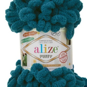 Fir de tricotat - Fire tip mohair din acril ALIZE PUFFY TURQUAZ 985