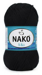 Fir de tricotat sau crosetat - Fir BUMBAC 100% NAKO MIA NEGRU 217