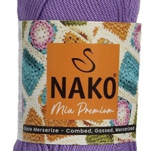 Fir de tricotat sau crosetat - Fir BUMBAC 100% NAKO MIA PREMIUM MOV COD 3756