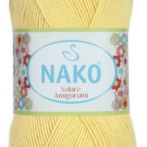 Fir de tricotat sau crosetat - Fir BUMBAC 100% NAKO SOLARE AMIGURUMI GALBEN 4492