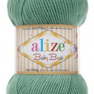 Fir de tricotat sau crosetat - Fire amestec acril anti pilling + bambus ALIZE BABY BEST VERDE 463