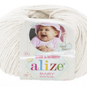 Fir de tricotat sau crosetat - Fire amestec lana + bambus si acril ALIZE BABY WOOL CREAM 62