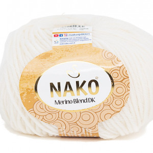 Fir de tricotat sau crosetat - Fire din lana 100% Nako Merino Blend DK - ALB COD 208