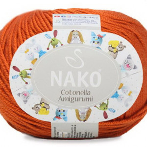 Fir de tricotat sau crosetat - Fire NAKO COTONELLA AMIGURUMI PORTOCALIU 3411