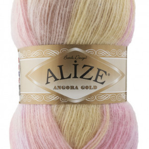 Fir de tricotat sau crosetat - Fire tip mohair din acril Alize Angora Gold Batik degrade 2807