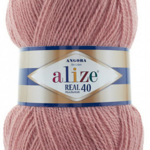 Fir de tricotat sau crosetat - Fire tip mohair din acril Alize Angora Real 40 PUDRA 301