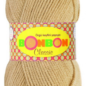 Fir de tricotat sau crosetat - Fire tip mohair din acril BONBON CLASIC BEJ 98531