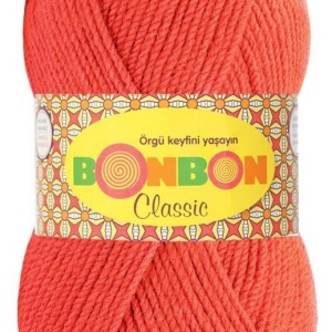 Fir de tricotat sau crosetat - Fire tip mohair din acril BONBON CLASIC PORTOCALIU 98212