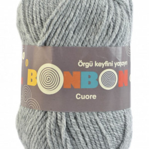 Fir de tricotat sau crosetat - Fire tip mohair din acril BONBON CUORE - GRI - 98233
