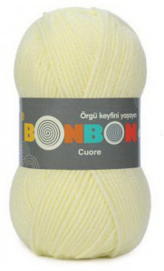 Fir de tricotat sau crosetat - Fire tip mohair din acril BONBON CUORE - GALBEN- 98210