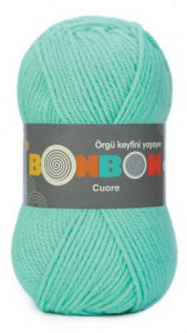 Fir de tricotat sau crosetat - Fire tip mohair din acril BONBON CUORE - VERDE - 98394