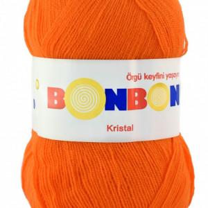 Fir de tricotat sau crosetat - Fire tip mohair din acril BONBON KRISTAL portocaliu 98215