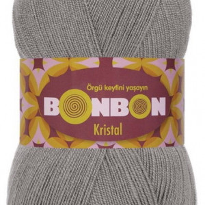Fir de tricotat sau crosetat - Fire tip mohair din acril BONBON KRISTAL GRI 98274
