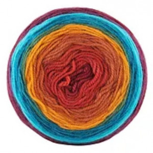 Fir de tricotat sau crosetat - Fire tip mohair din acril Kamgarn Papatya CAKE degrade 236