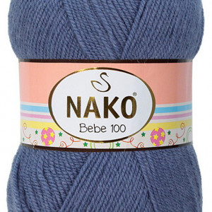 Fir de tricotat sau crosetat - Fire tip mohair din acril Nako Baby ALBASTRU 12993