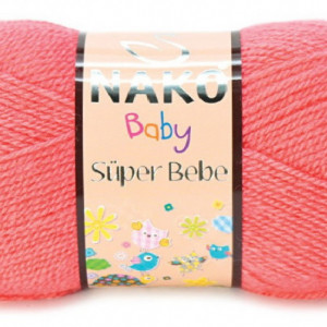 Fir de tricotat sau crosetat - Fire tip mohair din acril Nako SUPER BEBE ROZ 11201